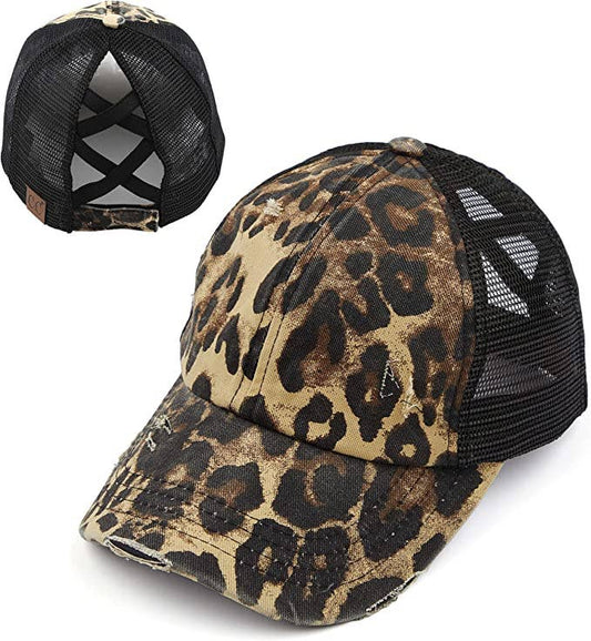 Criss Cross Ponycap - Leopard