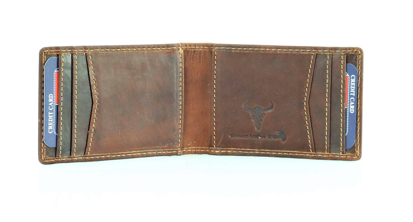 American Bison Bifold Money Clip Card Case 8034