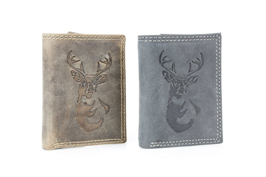 Men’s Tri-Fold Wallet with Deer Emboss ABMWVT 05