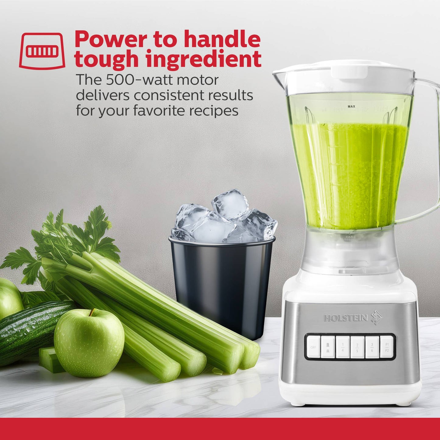 8-SPEED BLENDER WITH PLASTIC JAR WHITE - SINGLE UNITS