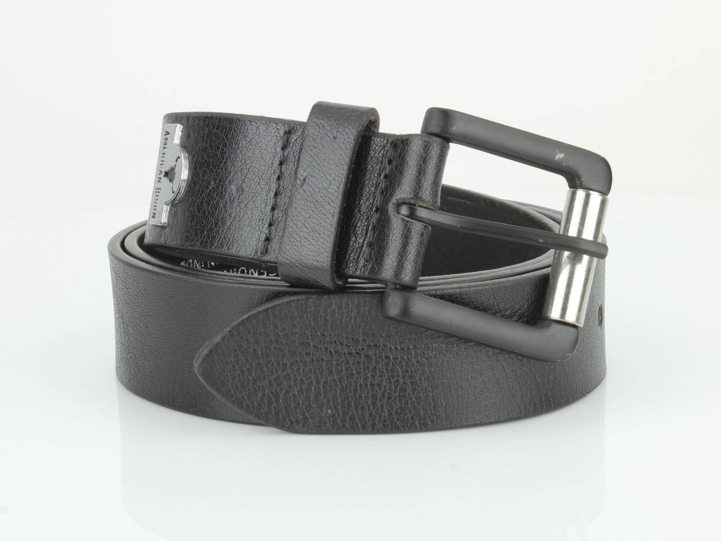 Full Grain Leather Belt with Bison Medallion ABB 007