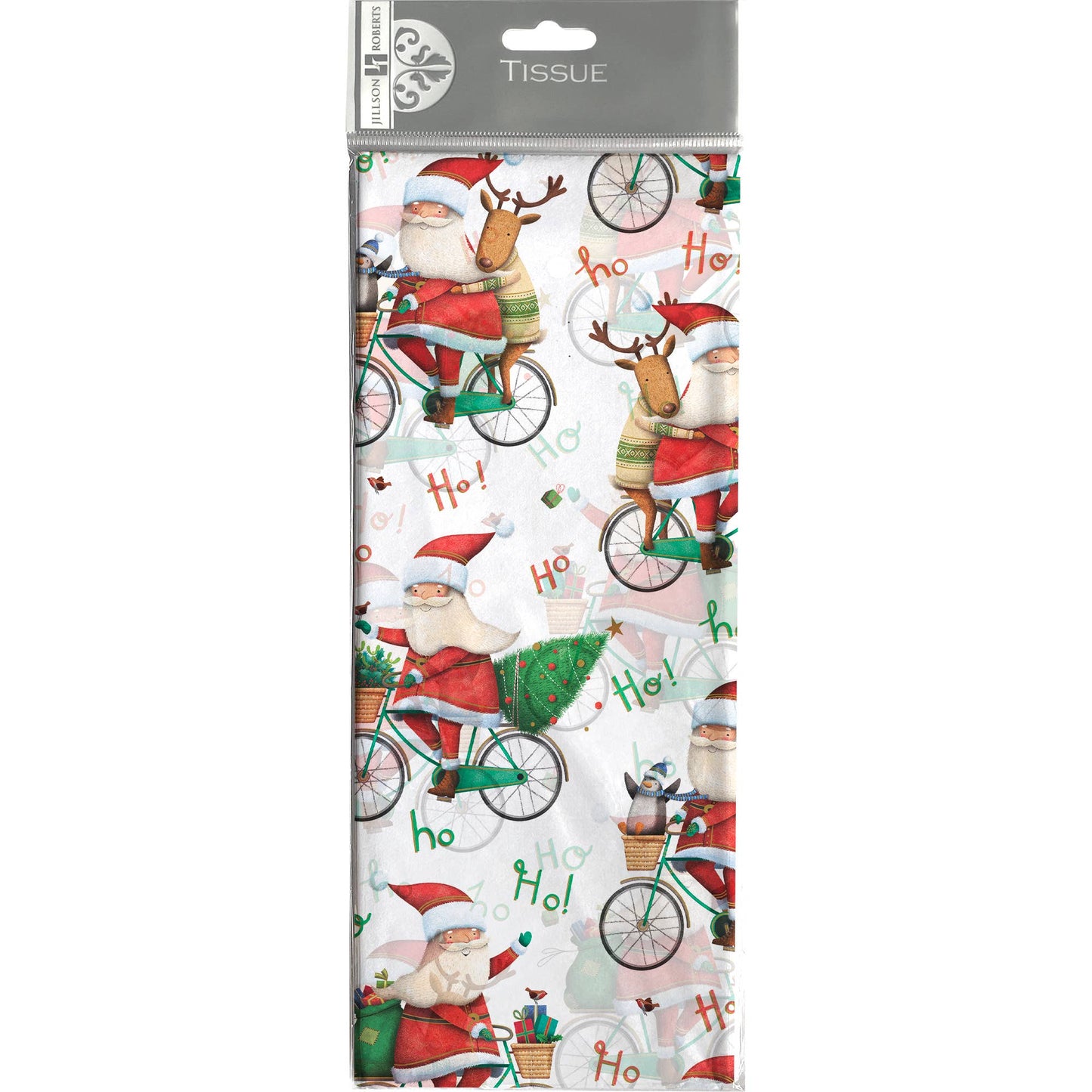 Tissue - Printed Santa Bicycle