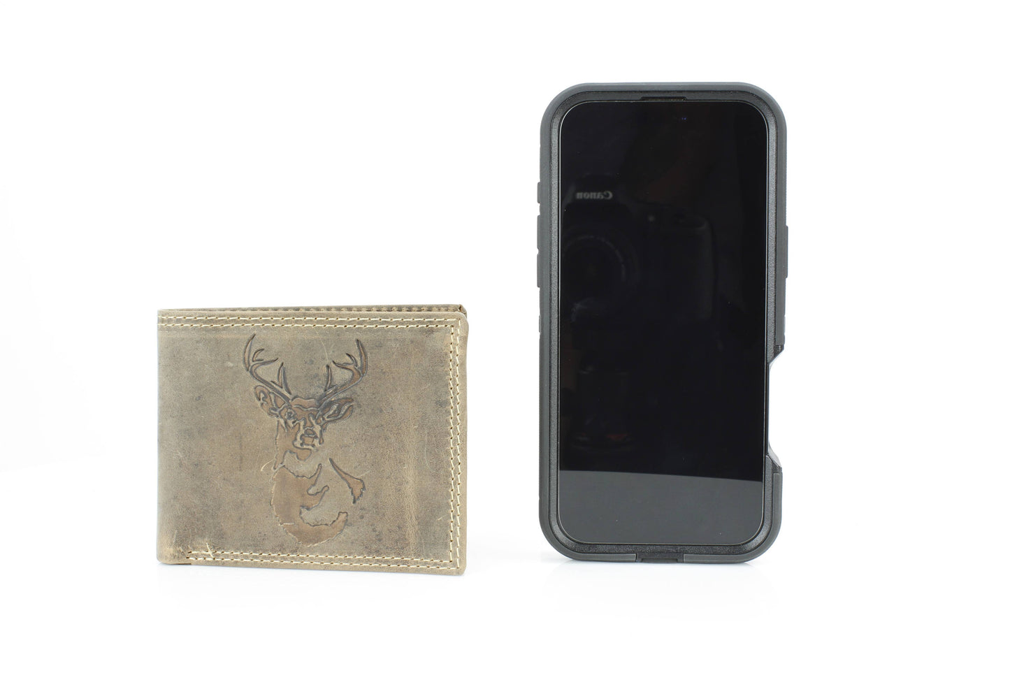 Men’s Bi-Fold Wallet with Deer Antler Emboss ABMWVT 03