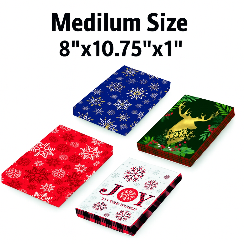 Christmas Gift Boxes – Medium 4ct, 8"x10.75"x1"