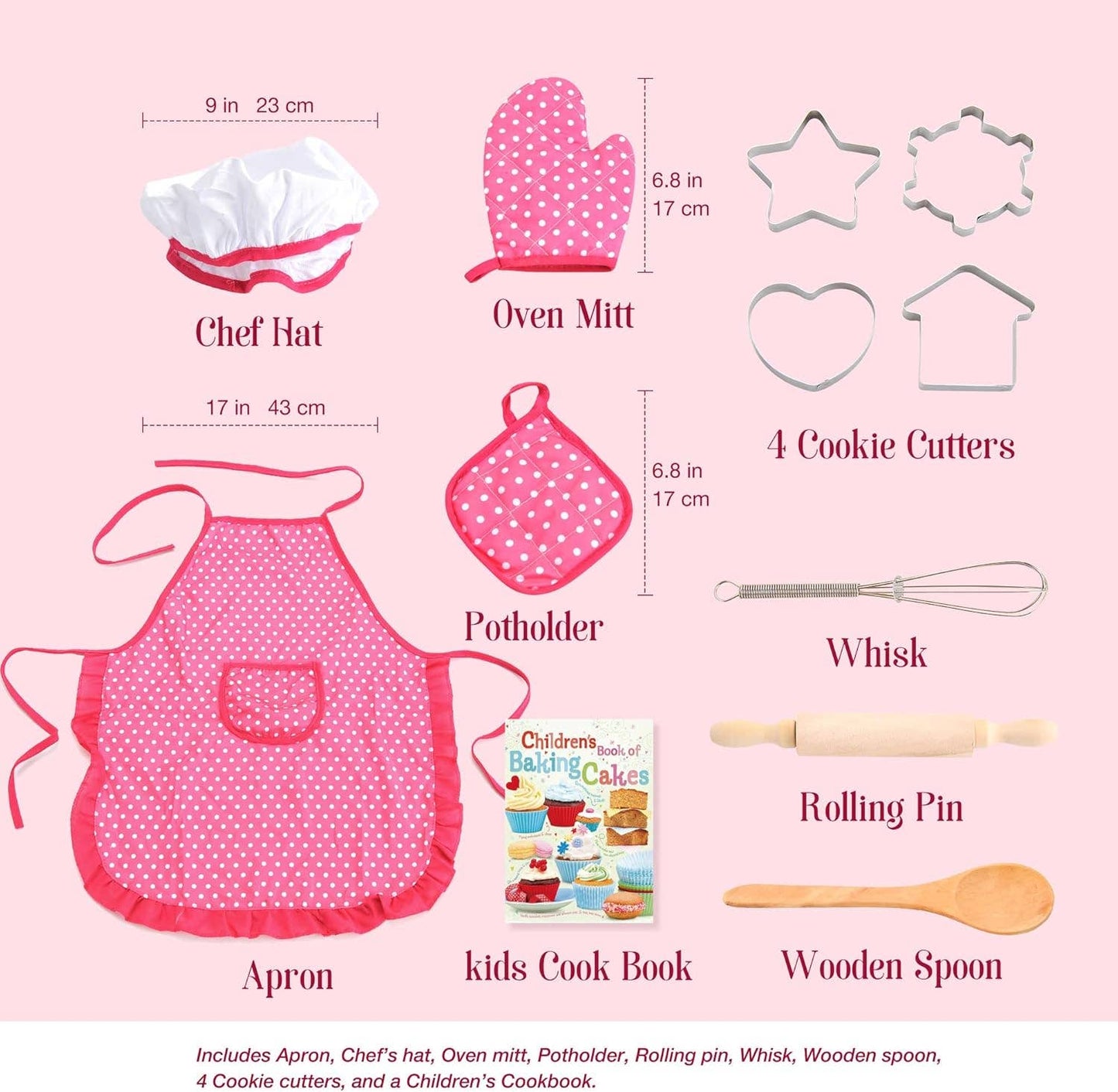 Kids Cooking & Baking Chef Dress Up Toy Set