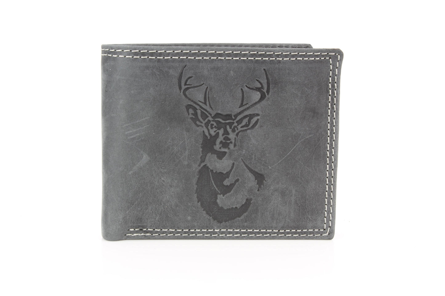 Men’s Bi-Fold Wallet with Deer Antler Emboss ABMWVT 03