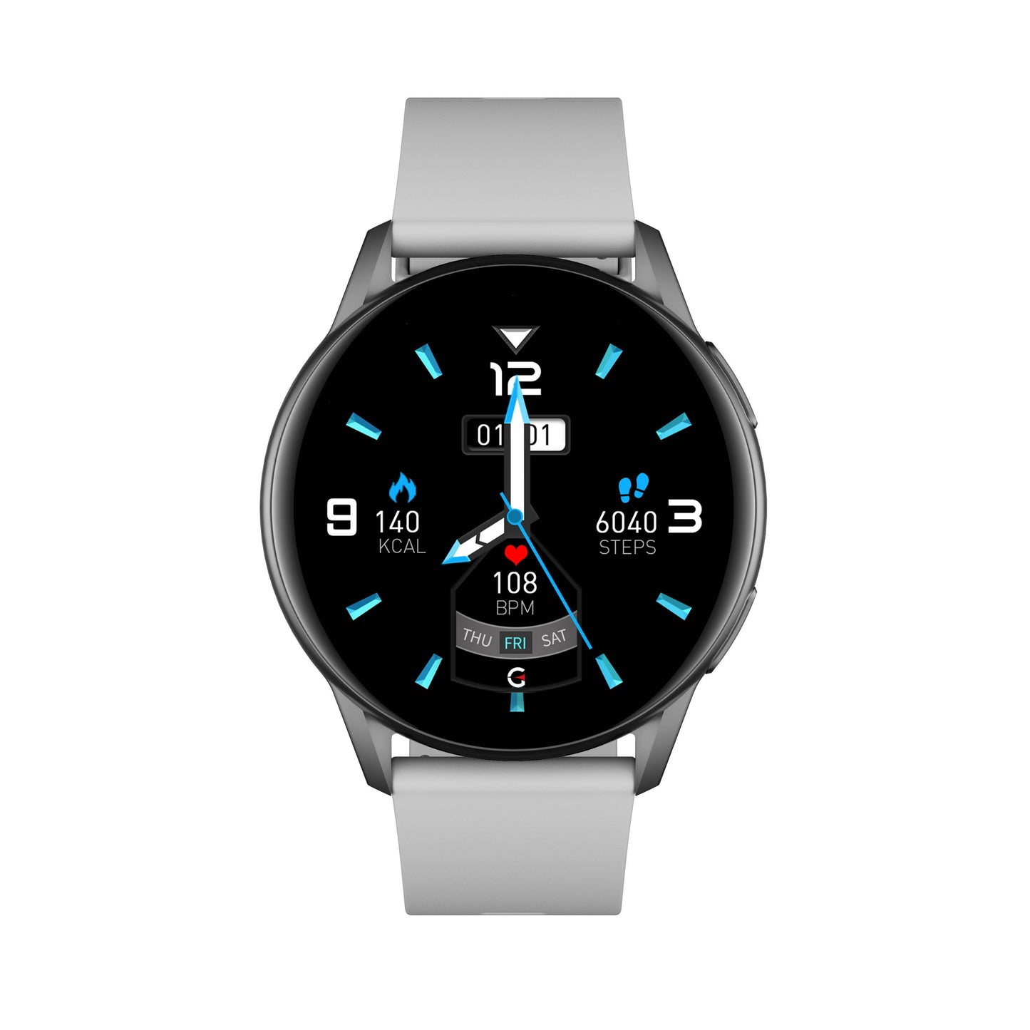 Smart Sport grey silicon watch work w/ Android & Apple phone