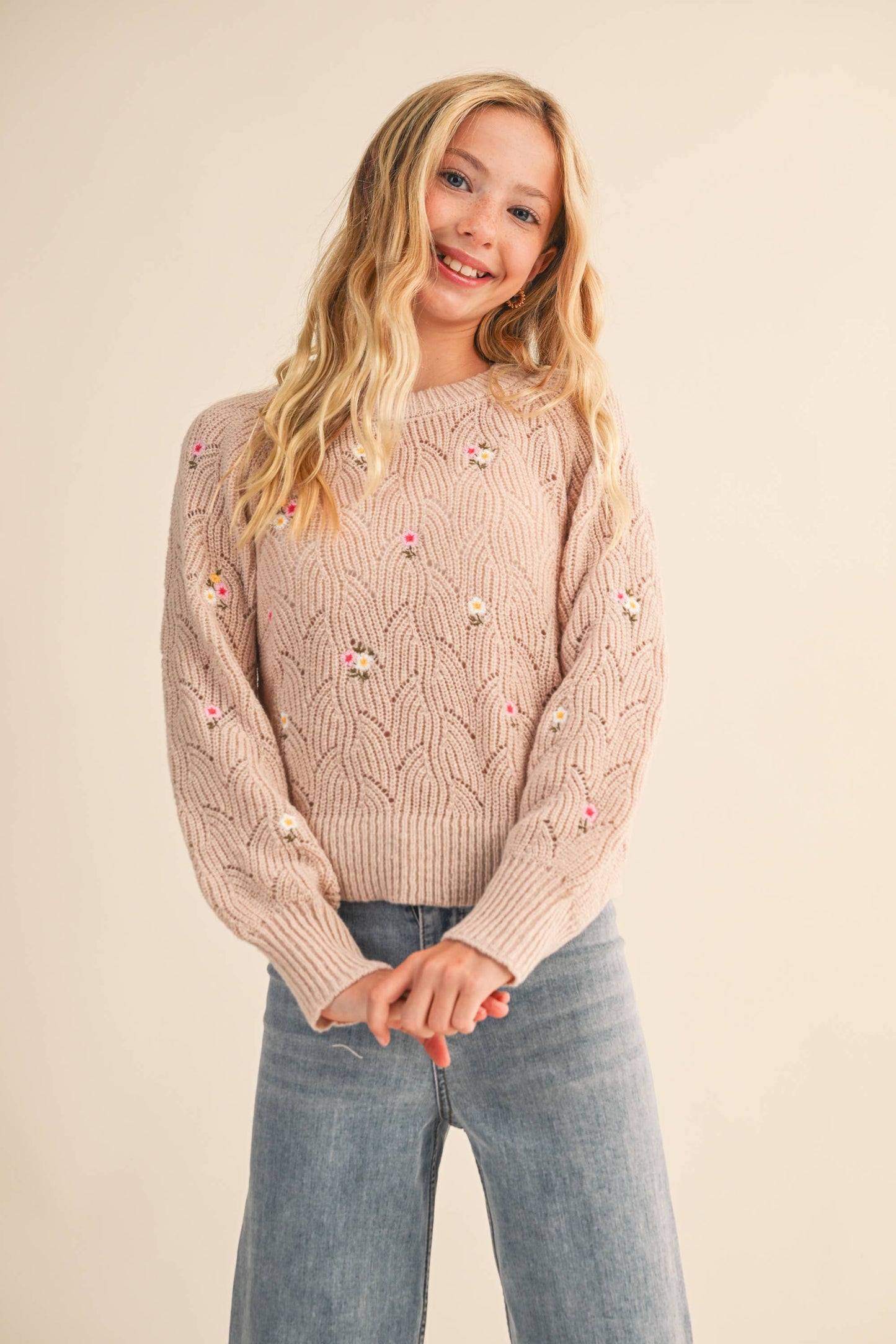 TWEEN KIDS GIRLS RAGLAN SWEATER  (7-14)