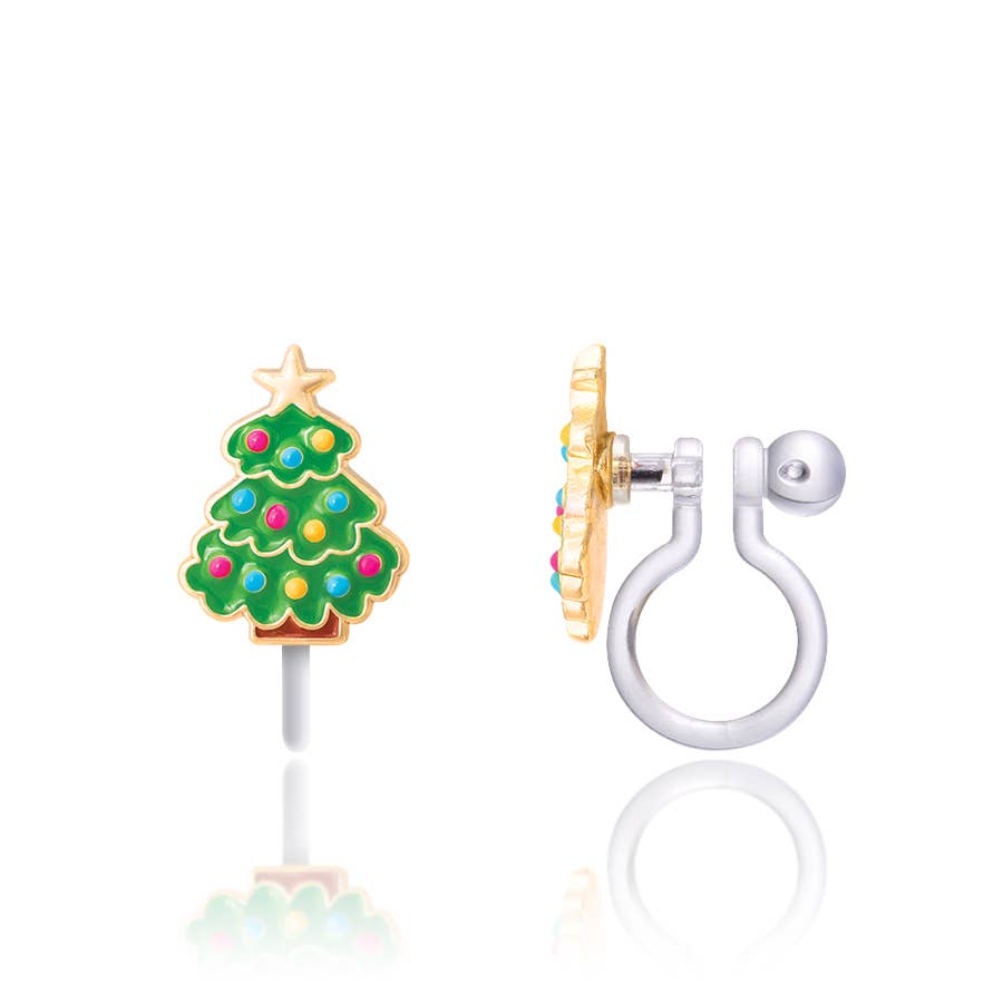 CLIP ON Earrings | Happy Christmas Tree | Christmas
