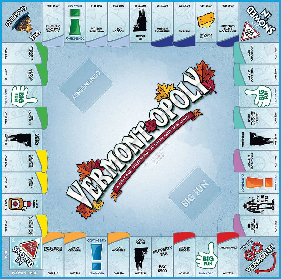 Vermont-Opoly (state) Board Game