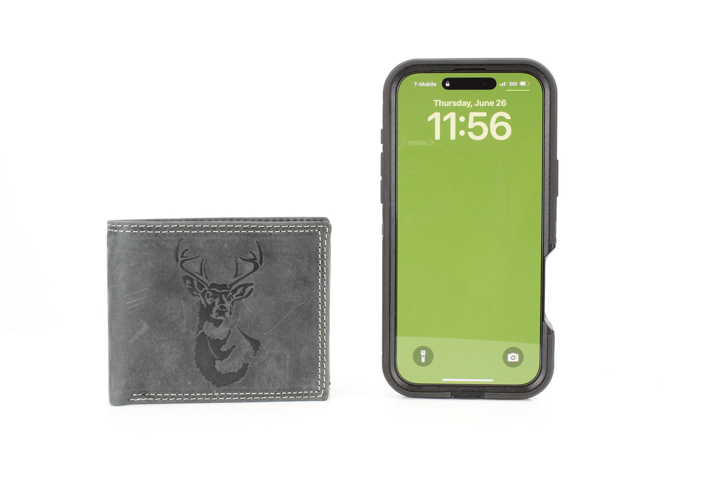 Men’s Bi-Fold Wallet with Deer Antler Emboss ABMWVT 03