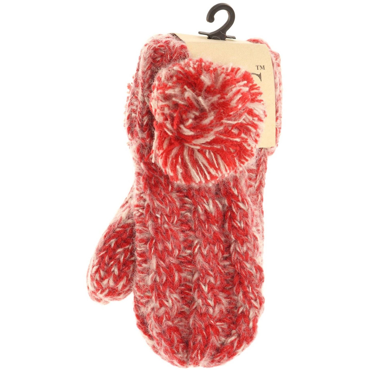 Kids CC Multi-Tone Double Pom Fuzzy Lined Mittens