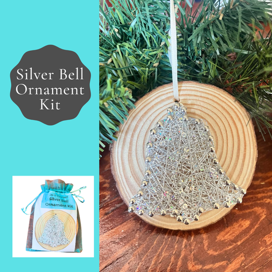 Silver Bell String Art Ornament Kit: DIY Christmas Craft