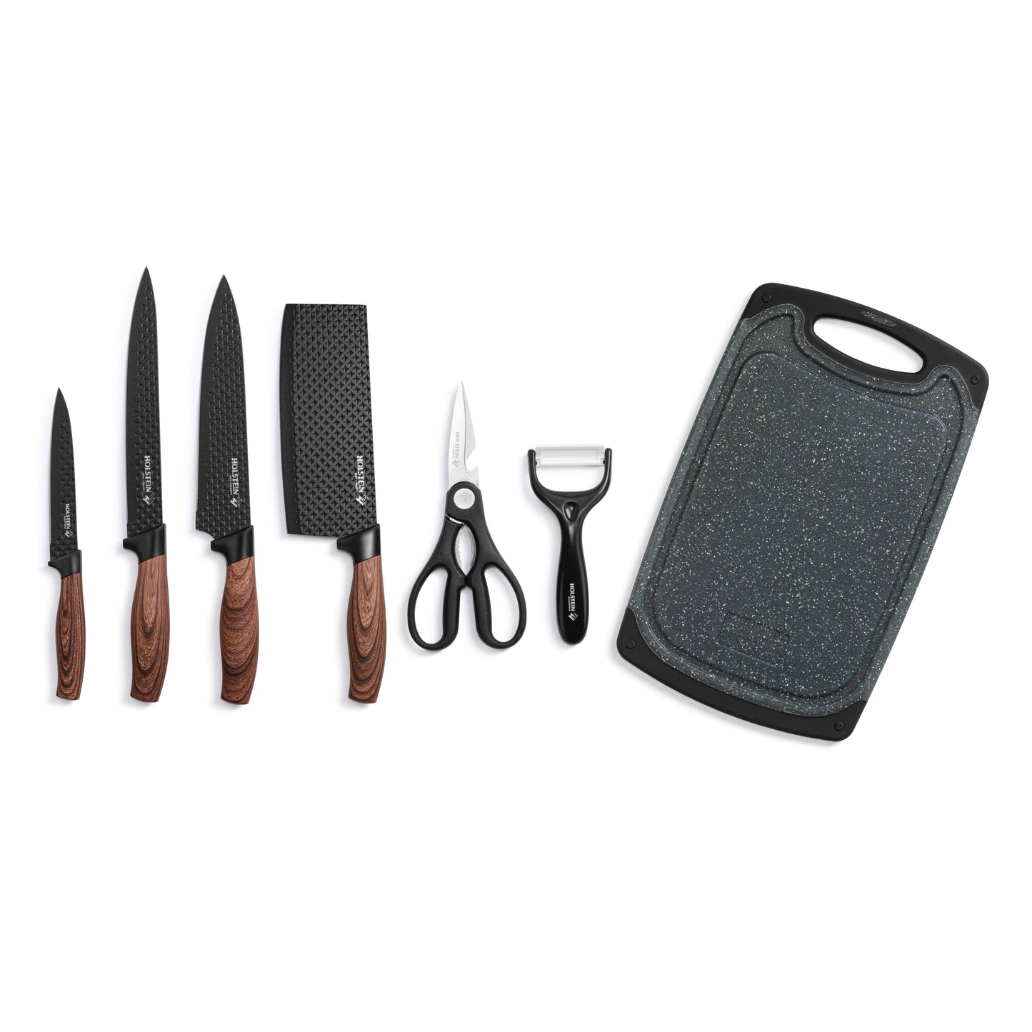 7 PIECE CUTTING BOARD & KNIFE SET