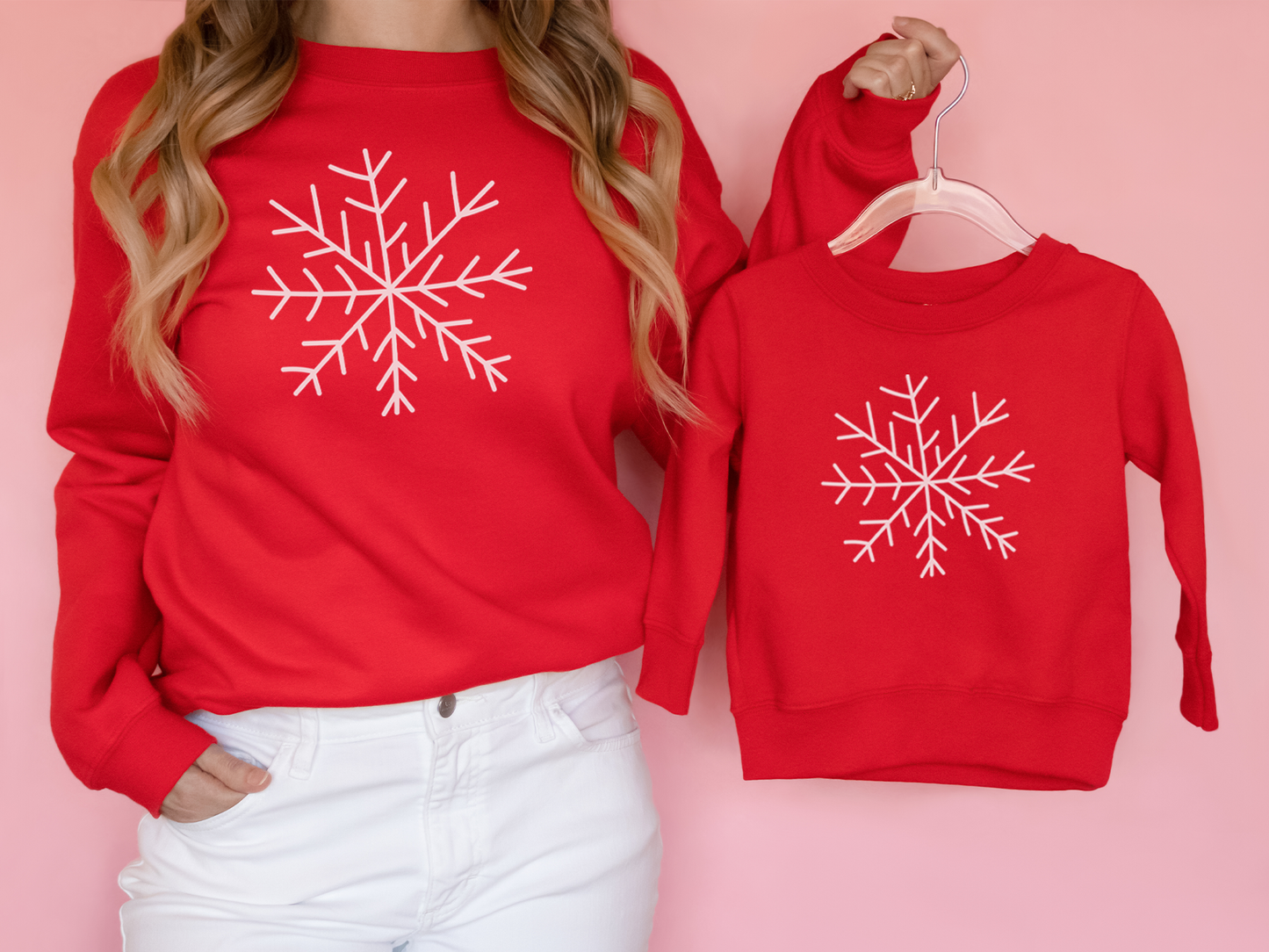 Snowflake Sweatshirt, Minimal Holiday Family Christmas
