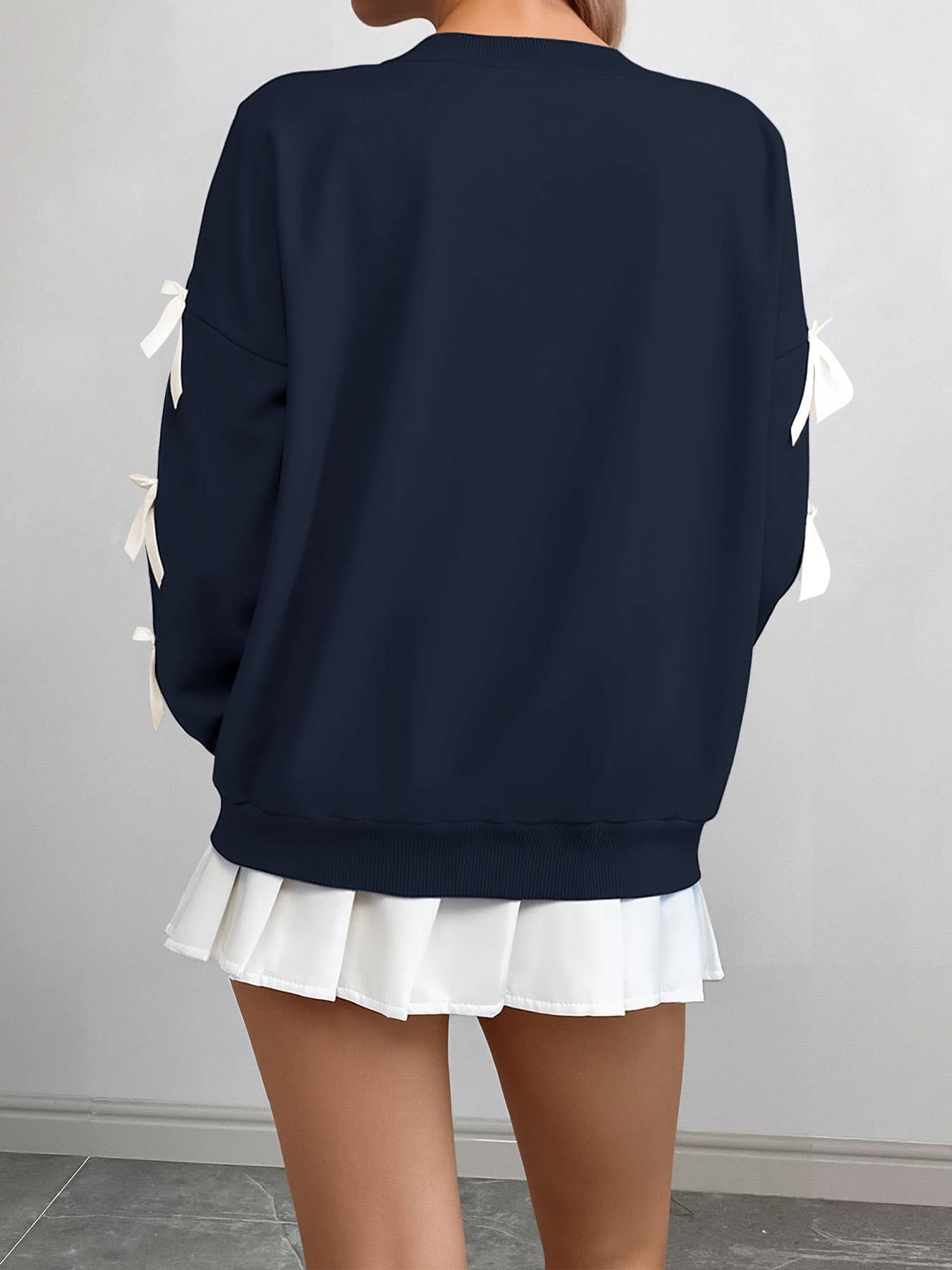 Autumn and winter sweet style top  bow  sweatshirt for women