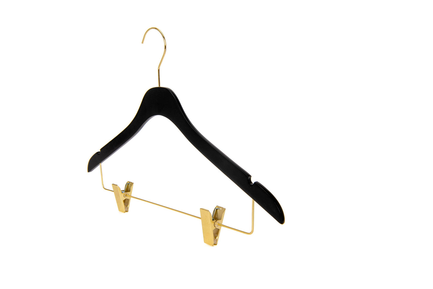 WS73 Ultra Slim Skirt Pant Hangers + Clips Black/gold - 100