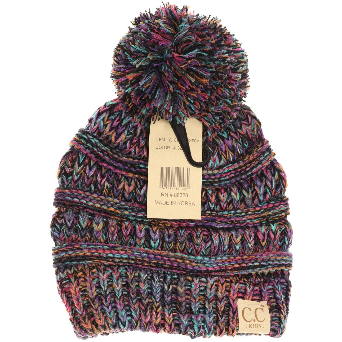 Kids Four-Tone Pom CC Beanie