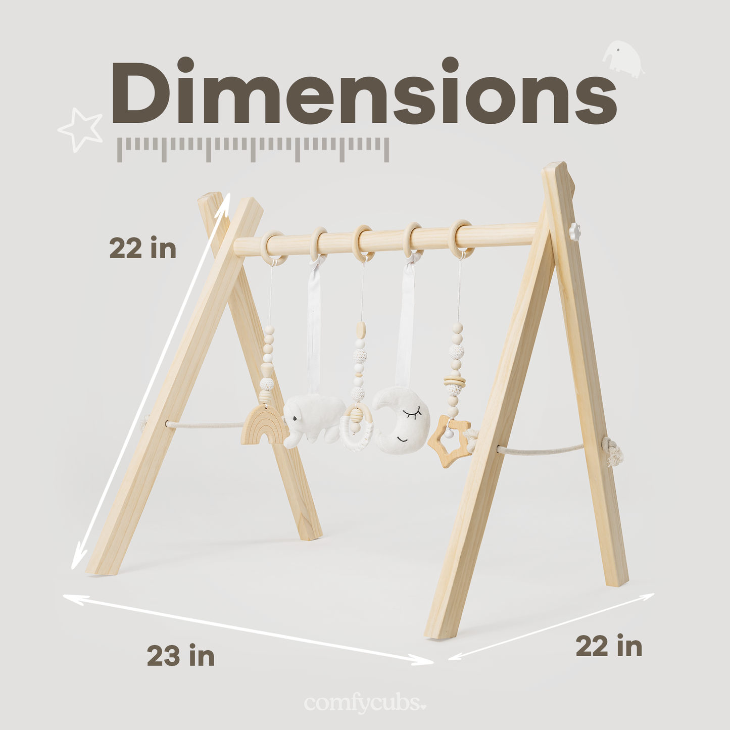Wooden Baby Play Gym, Baby Activity Gym by Comfy Cubs