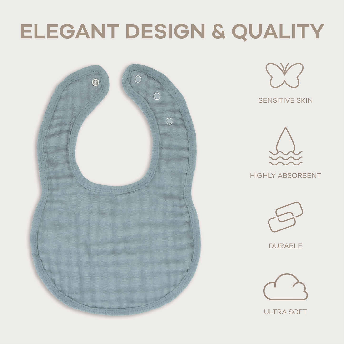 Muslin Cotton Baby Bibs Adjustable Size by Comfy Cubs