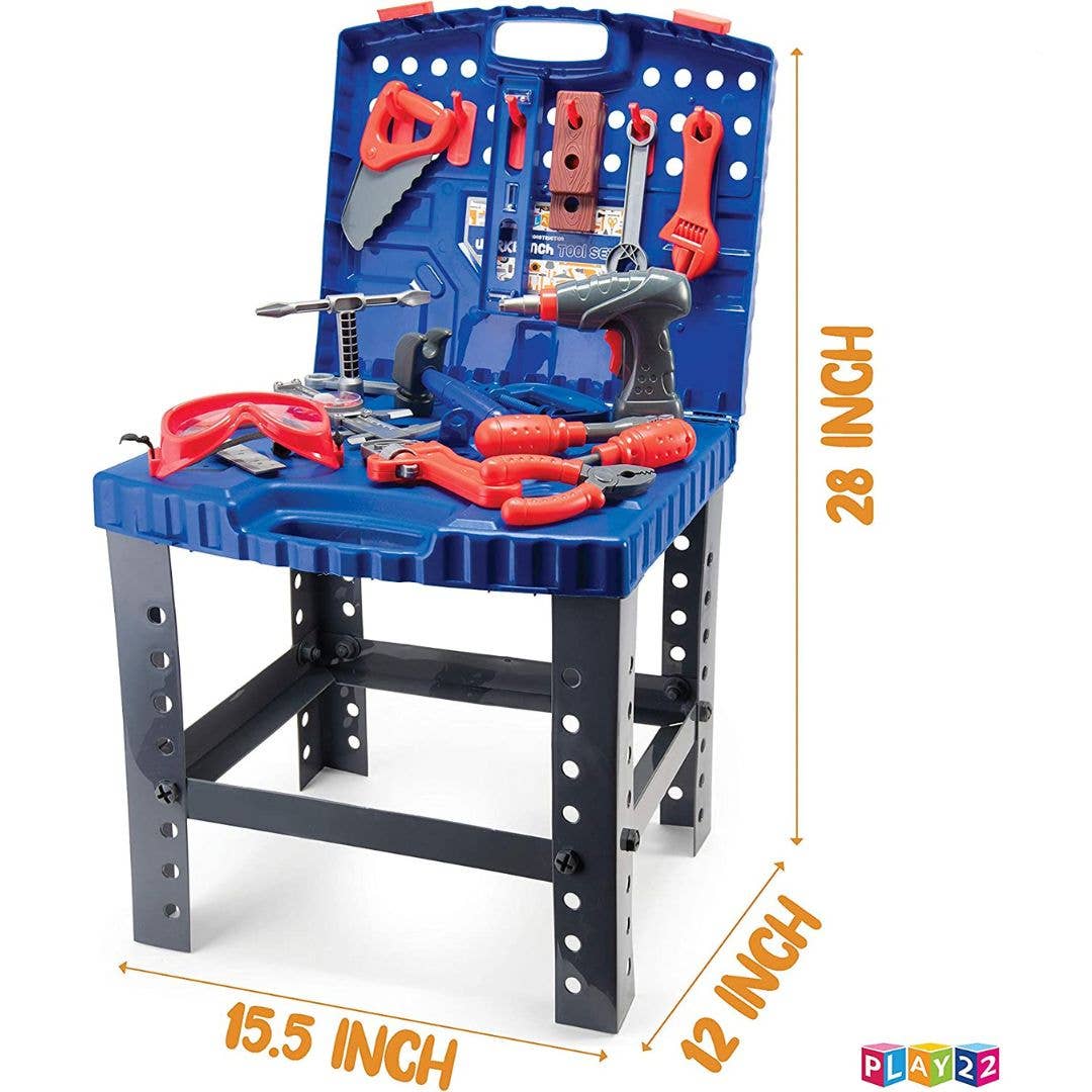 76 Pcs Kids Tool Bench Set, Foldable Toddler Tool Set