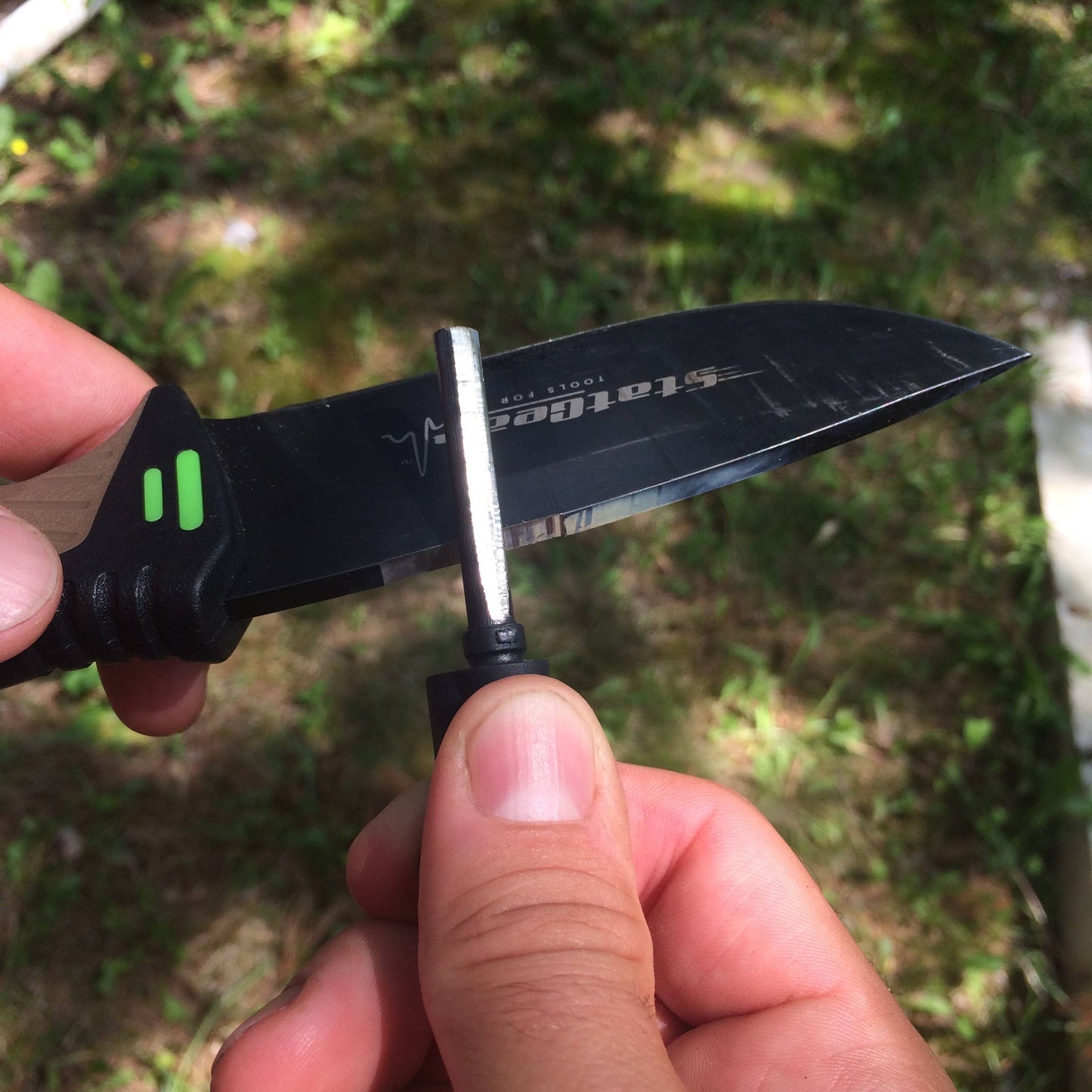 Camping & Hunting Survival Knife w/ Firestarter & Sharpener