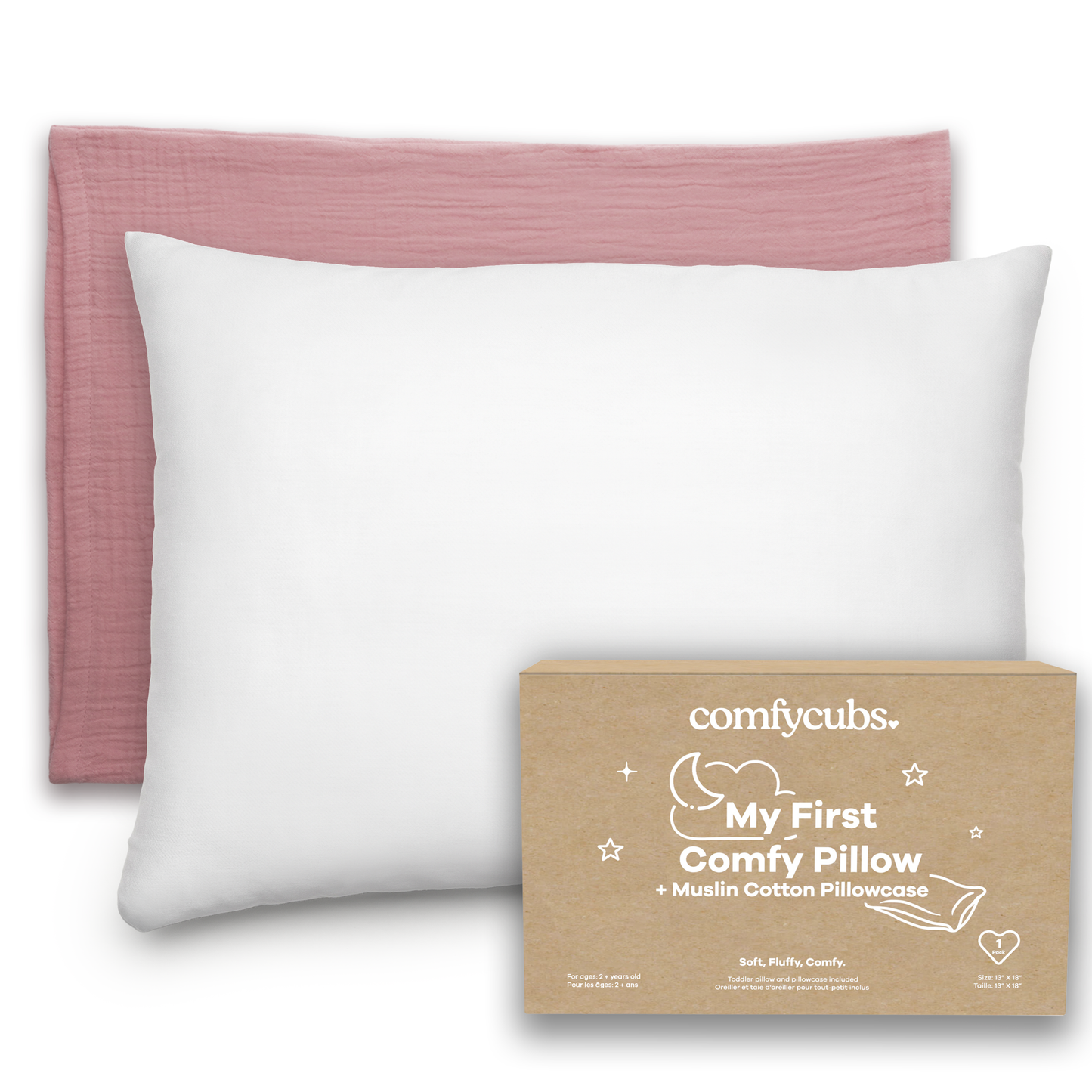 Toddler Pillow, Breathable Kids Travel Pillow by Comfy Cubs