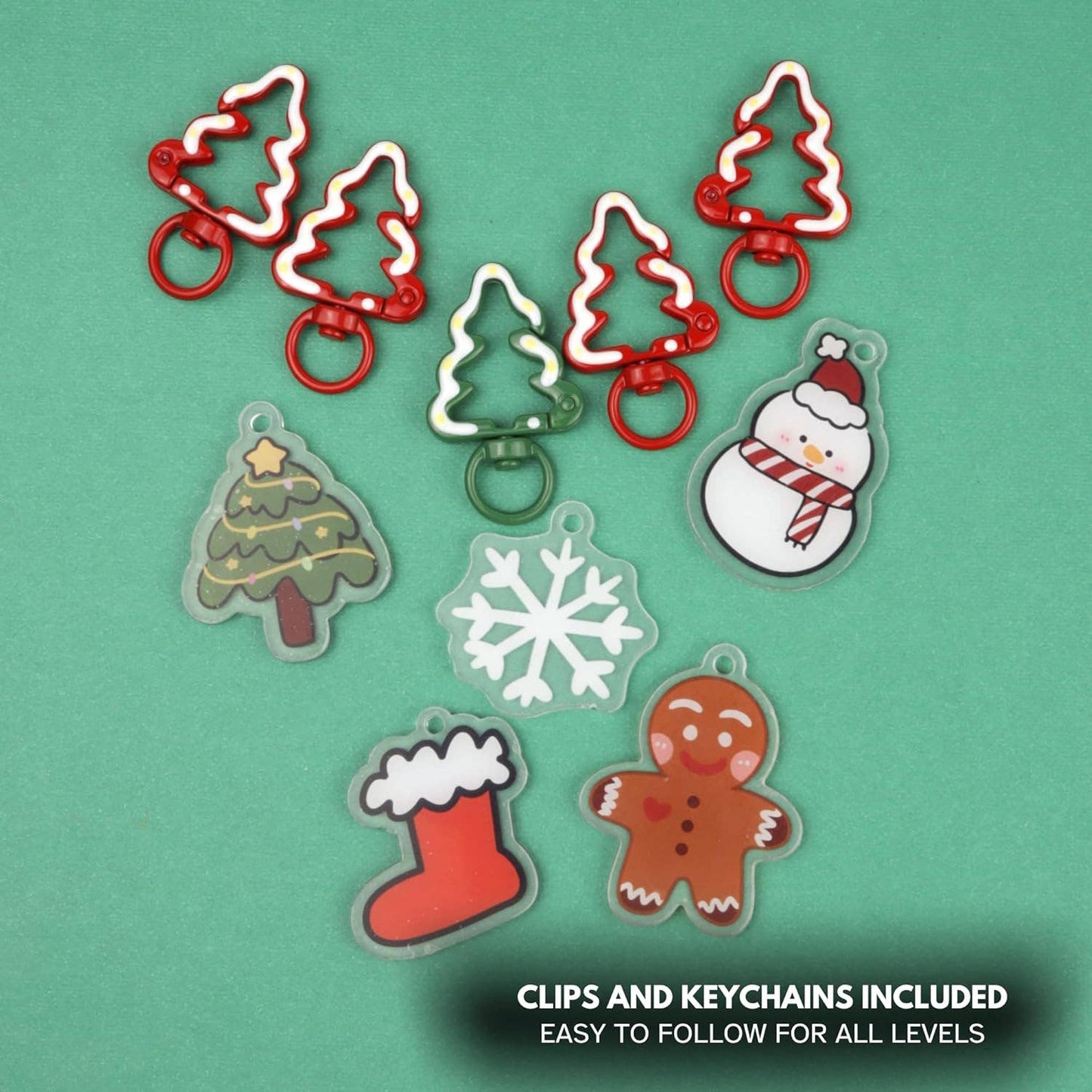 Christmas Keychain Crochet Kit, All Supplies Included