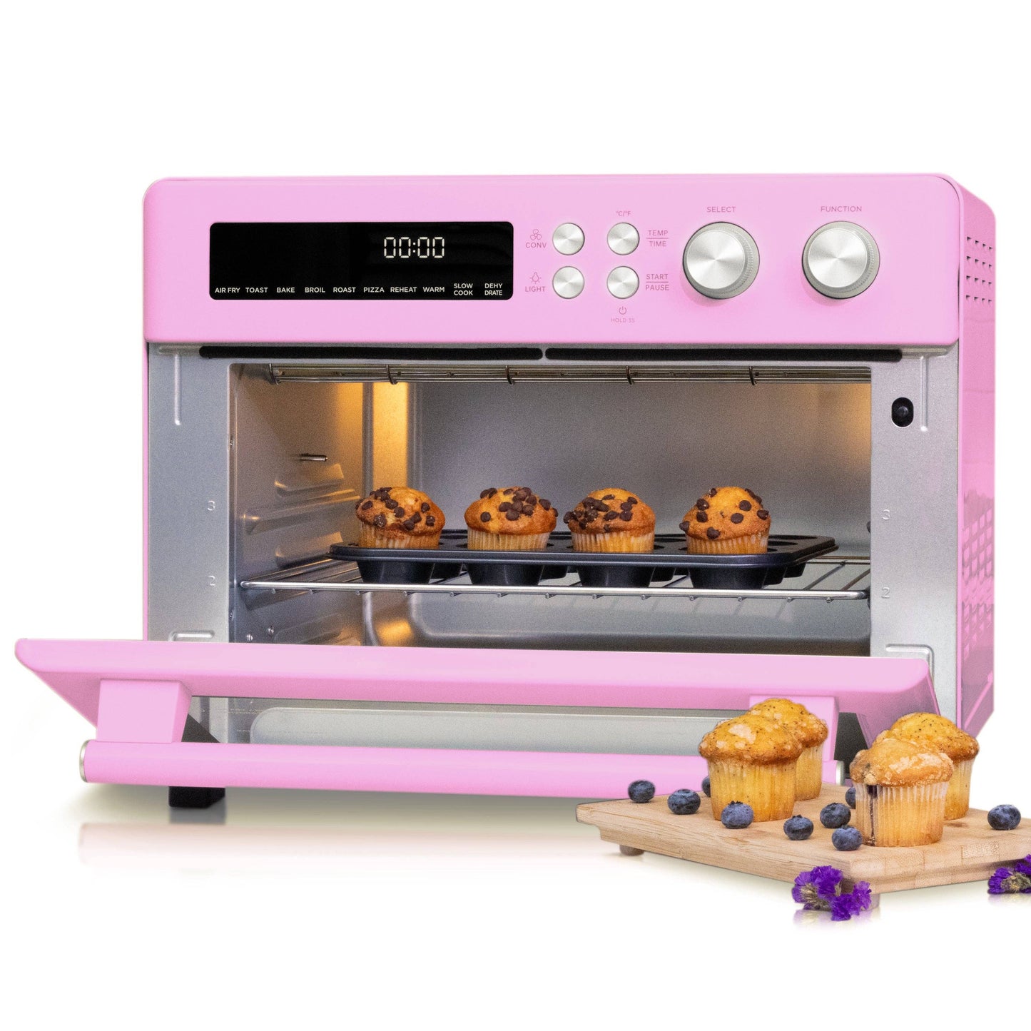 VAL CUCINA 10-in-1 Air Fryer Toaster Oven- Classic Pink