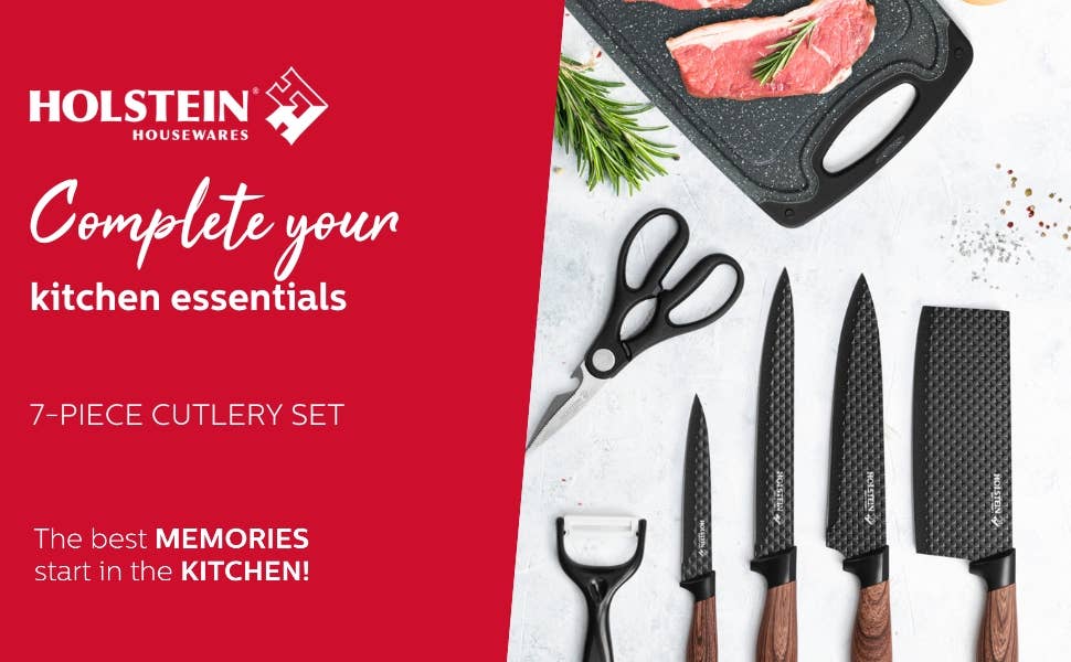 7 PIECE CUTTING BOARD & KNIFE SET