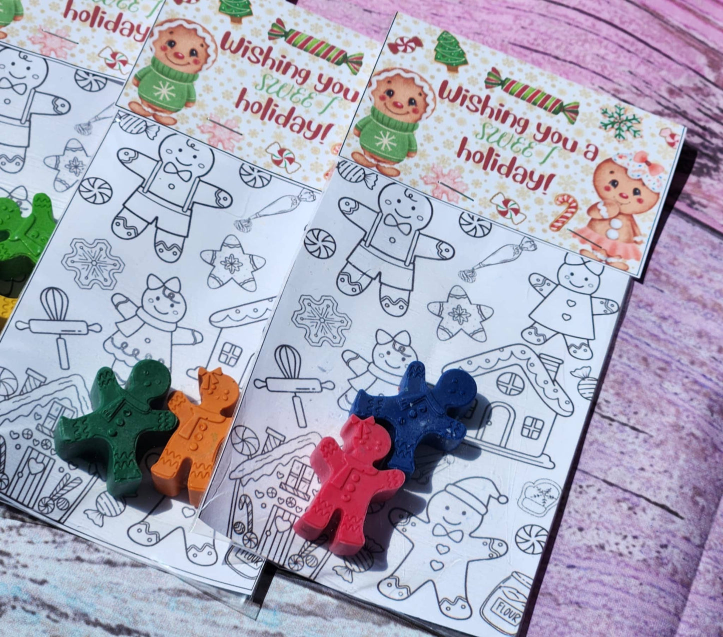 Gingerbread Crayons with Coloring Kit | Christmas Party