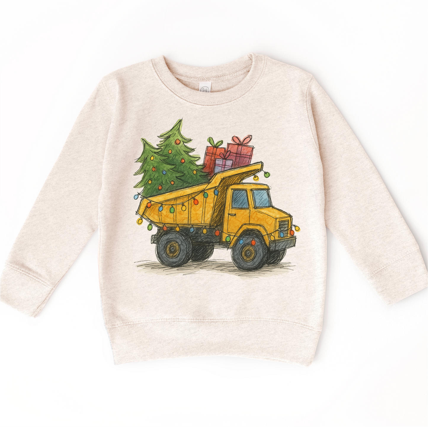 Dump Truck Construction Christmas T-Shirt - Kids Christmas Tee