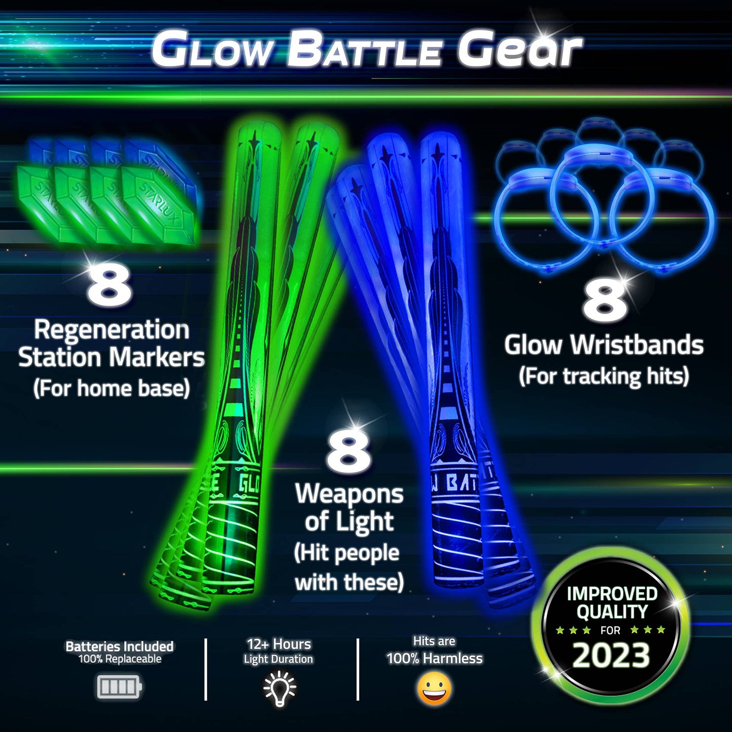 Glow Battle Family Pack - A Glow in the Dark Group Game
