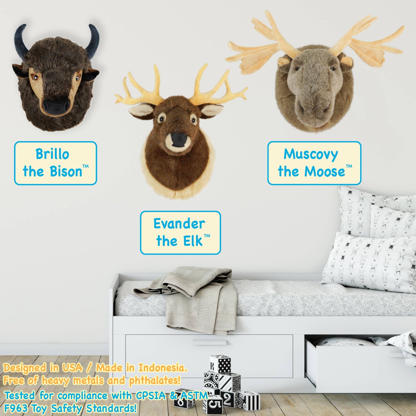Evander the Elk Head | 25 Inch Stuffed Animal Plush