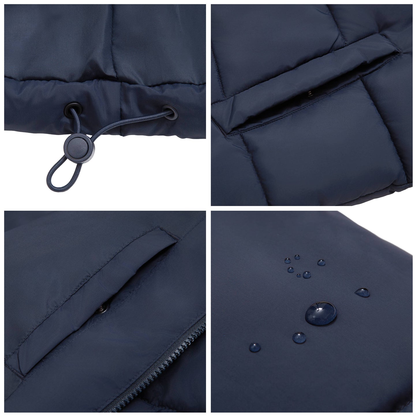 Men's Solid Puffer Coat Stand Up Collar Jacket