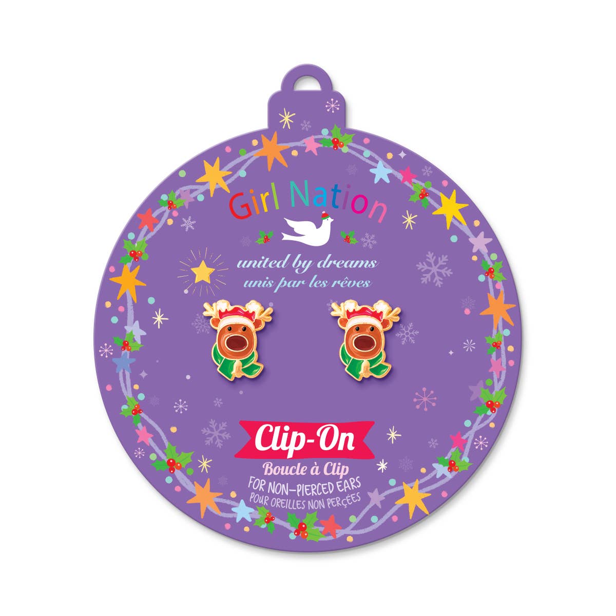 CLIP ON Earrings | Reindeer Magic | Christmas