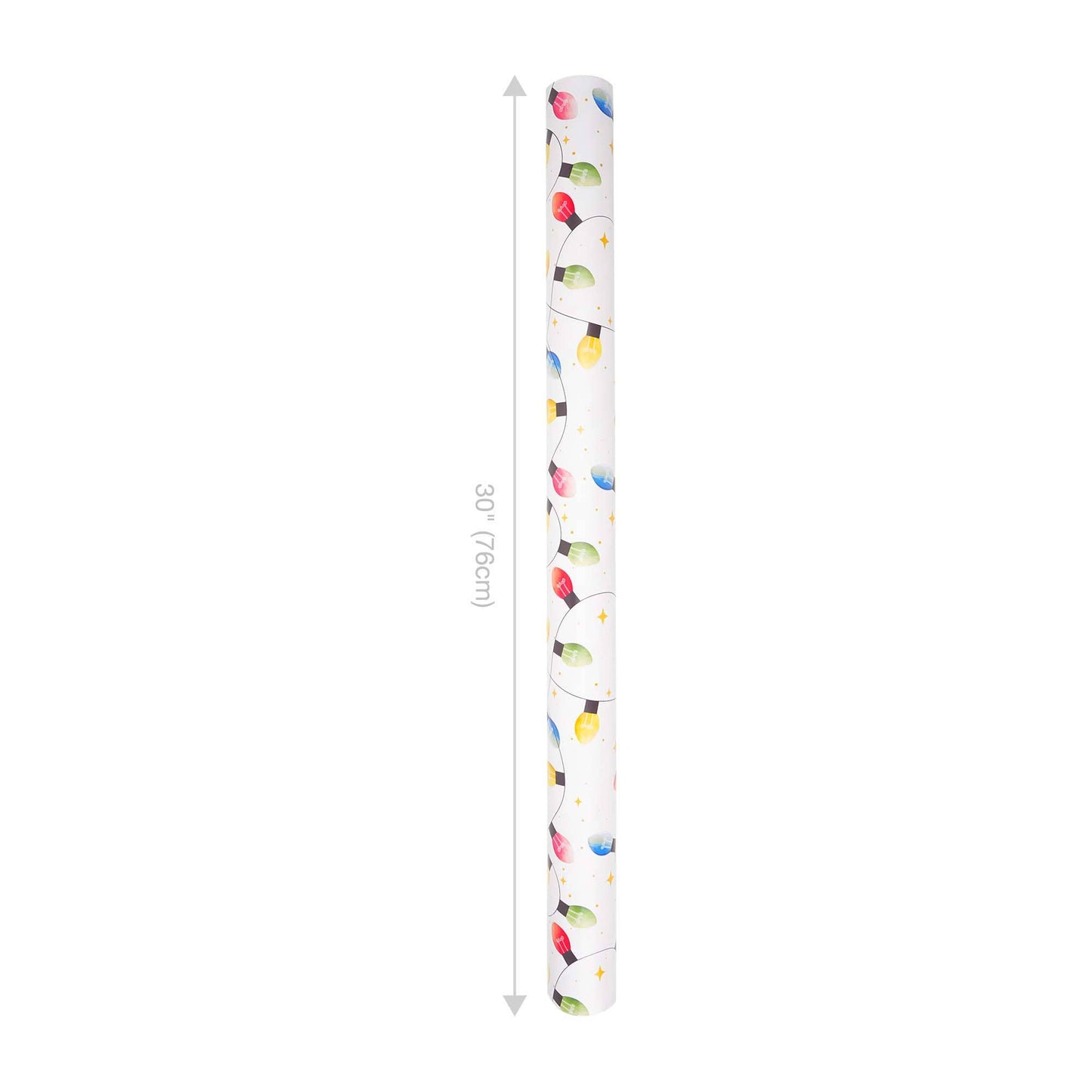 Reversible Holiday Wrapping Paper Festive Lights/Stripes