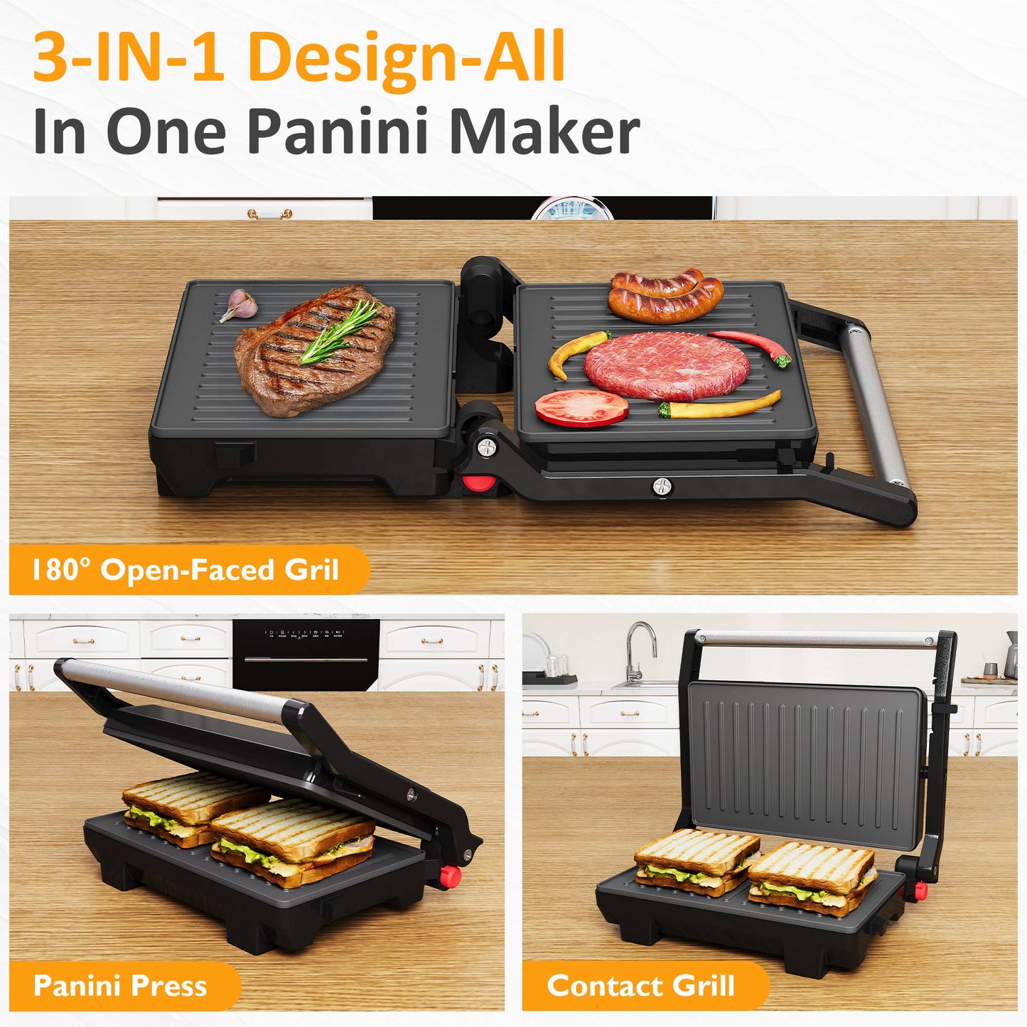Panini Press Sandwich Maker: Electric Panini Press Grill