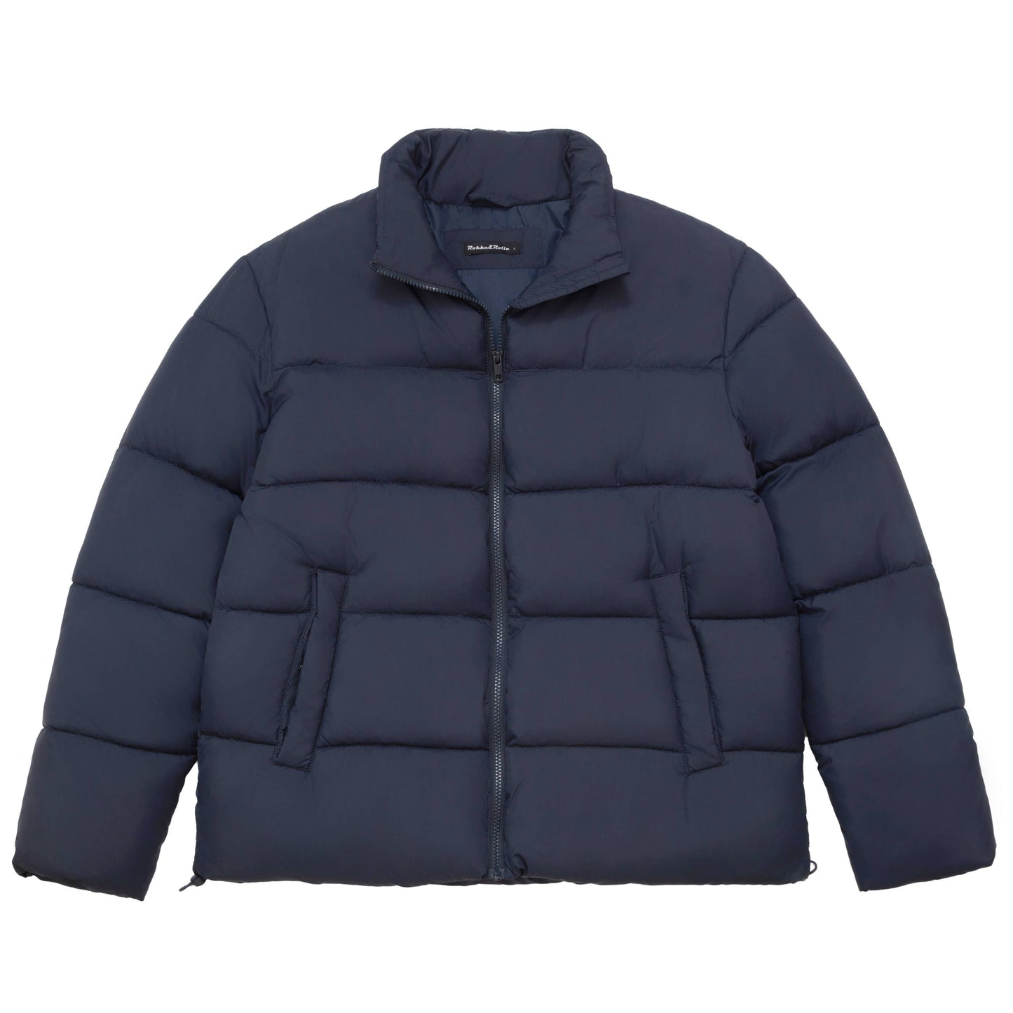 Men's Solid Puffer Coat Stand Up Collar Jacket