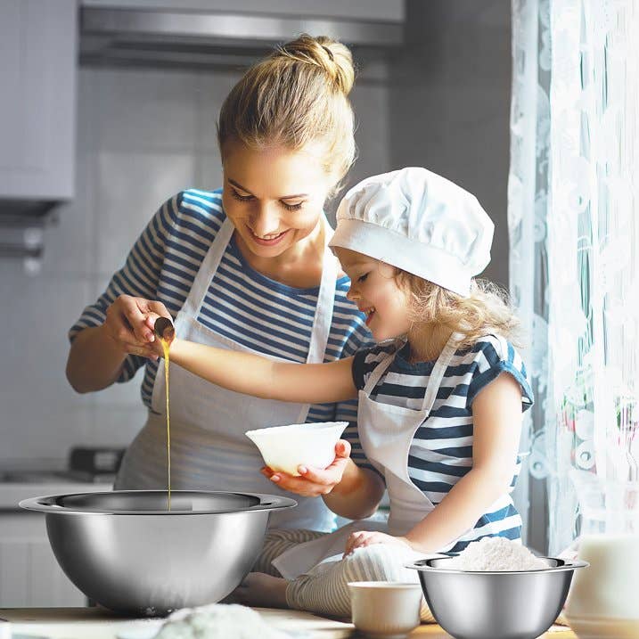 Premium Stainless Steel 6pc Mixing Bowls/Measuring Cups