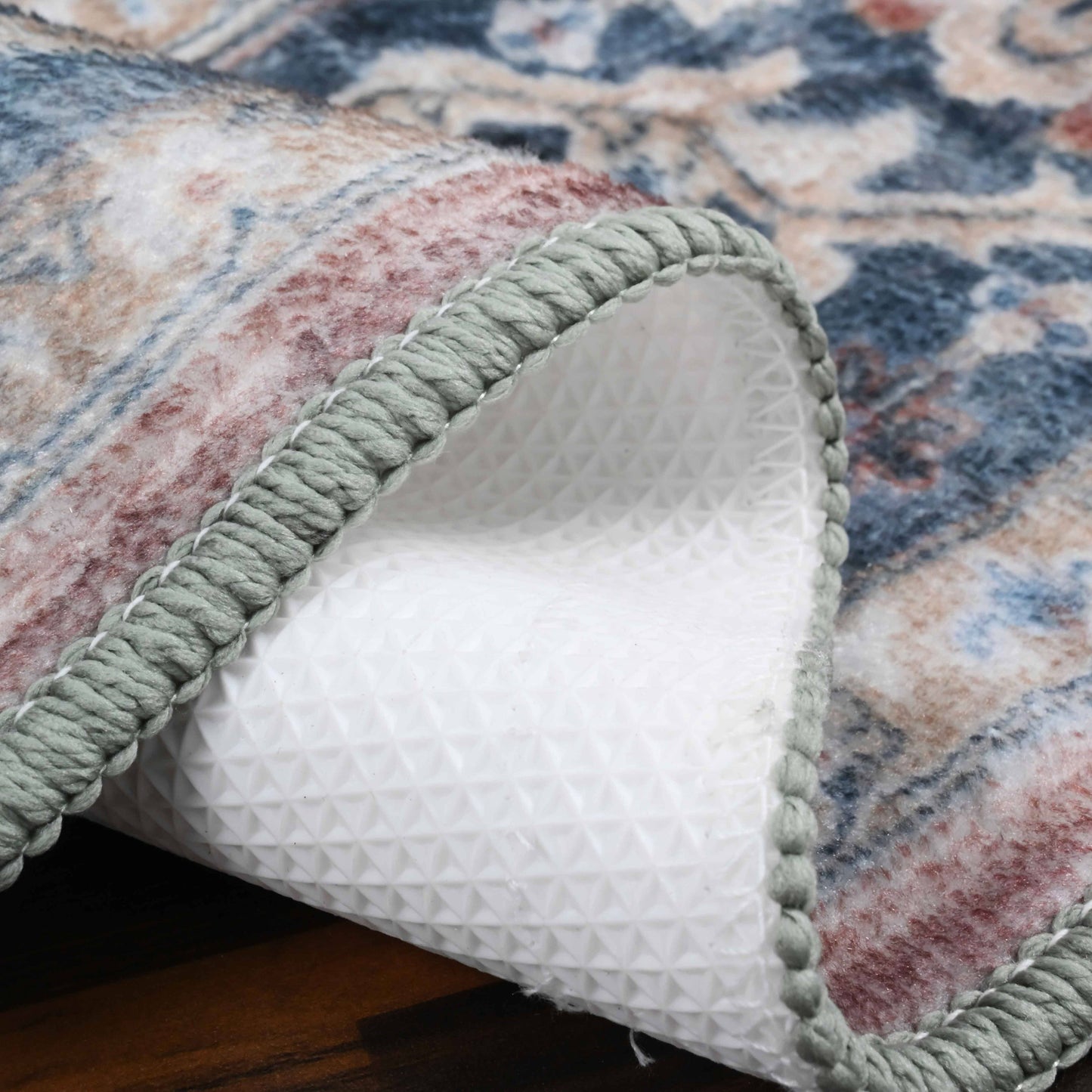 Bibb Home Washable Flannel Printed Accent Rug with Latex Bac