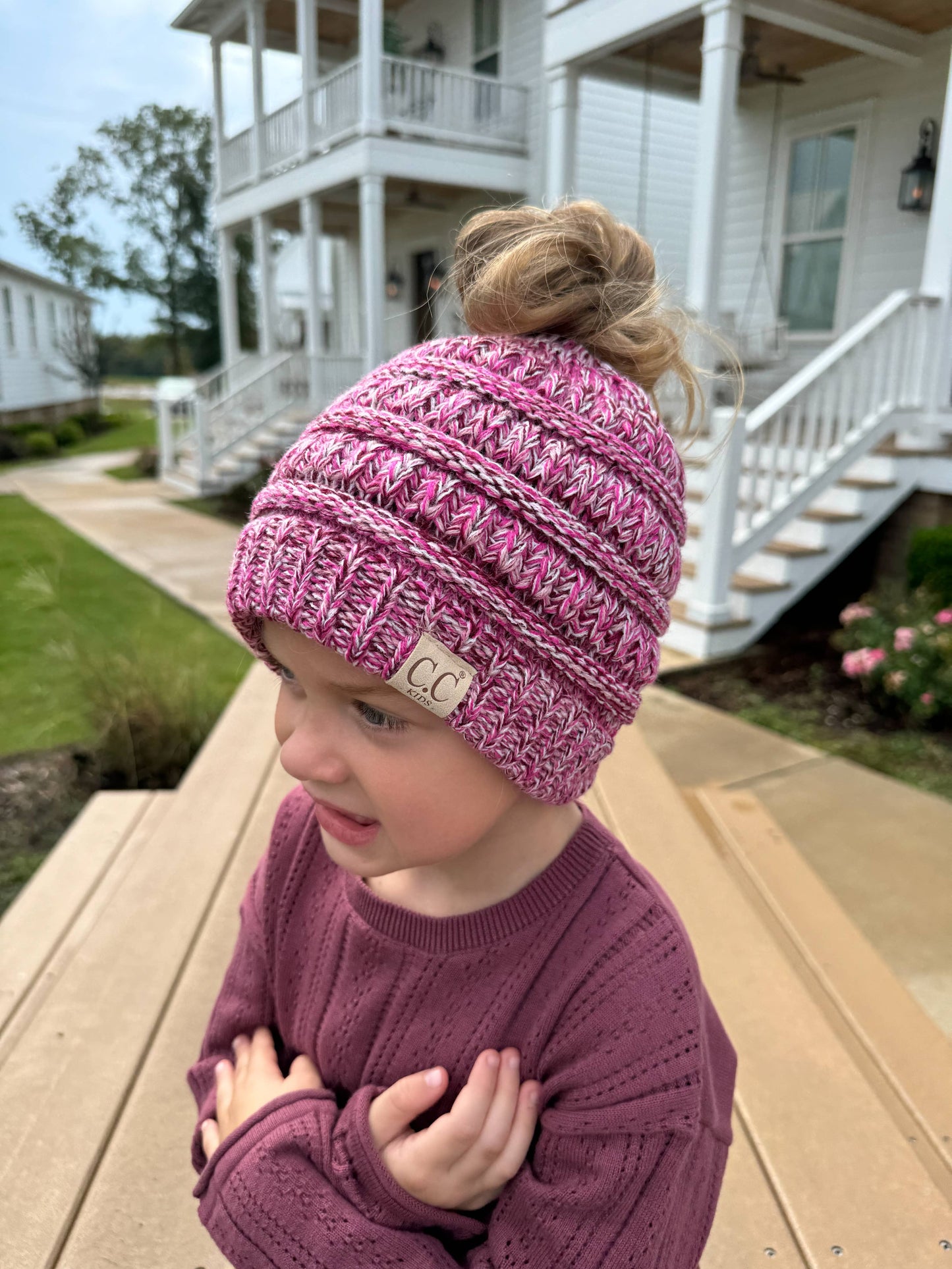 Kids Multi Tone CC Beanie Tail MB816KIDS