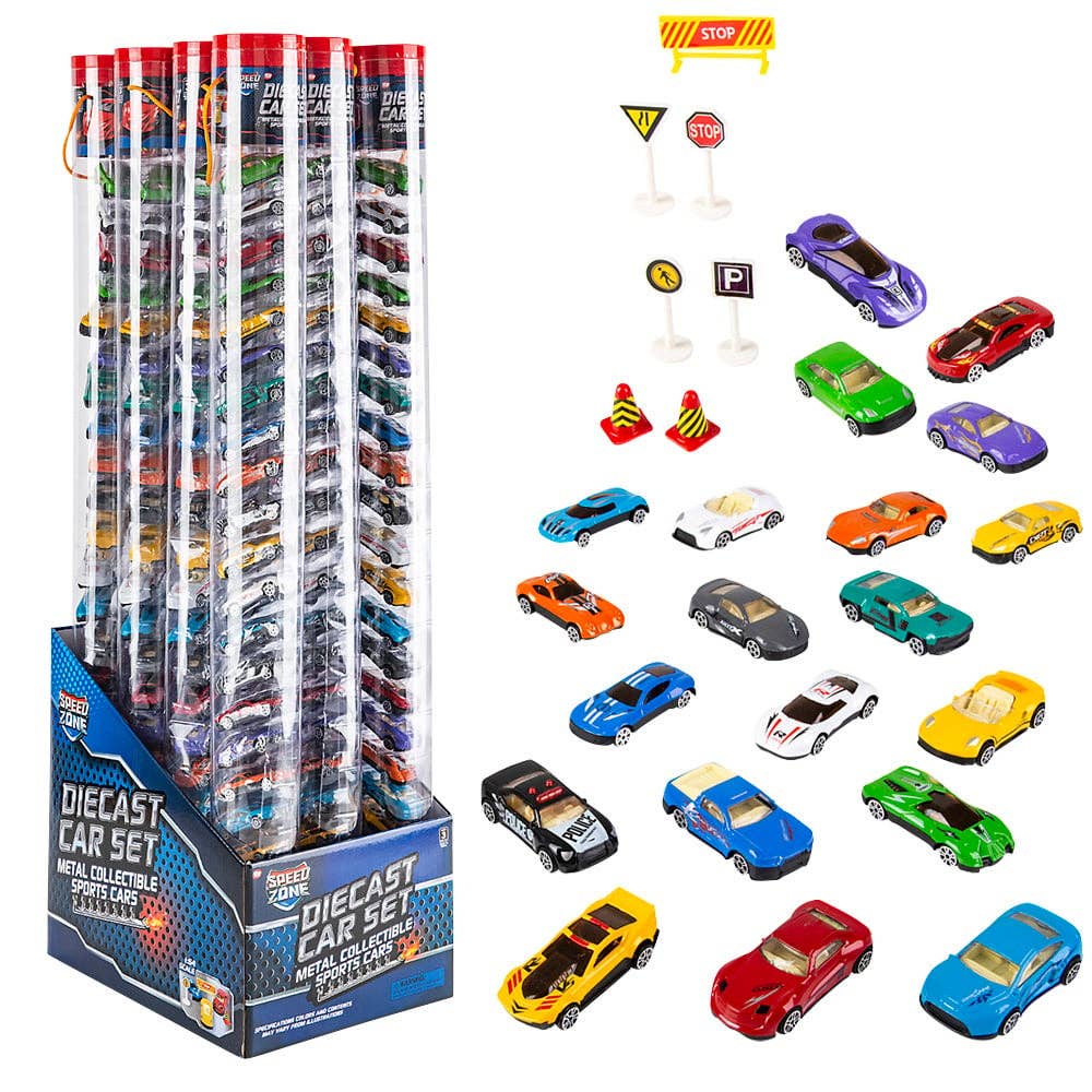DIE-CAST CAR TUBE SET 1:64 SCALE LLB Car Toys