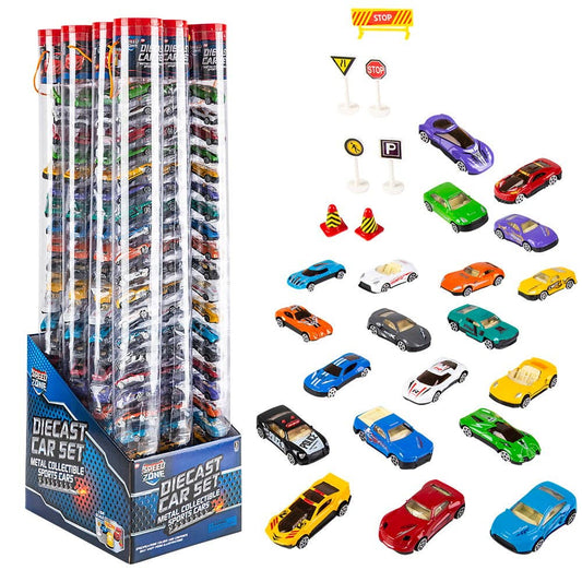DIE-CAST CAR TUBE SET 1:64 SCALE LLB Car Toys