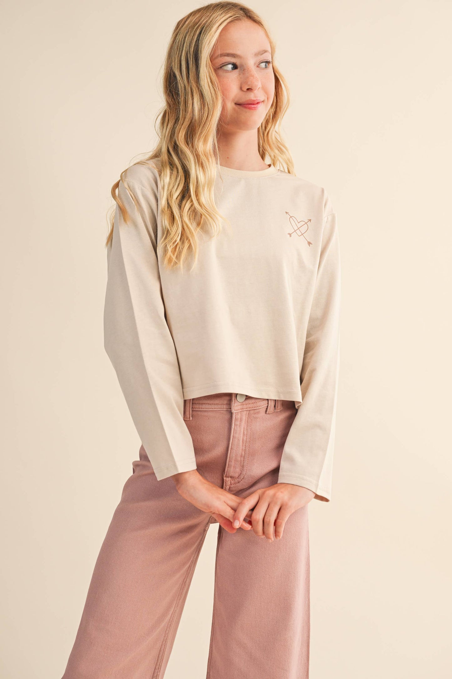 TWEEN KIDS GIRLS CROPPED BOXY TEE  (7-14)