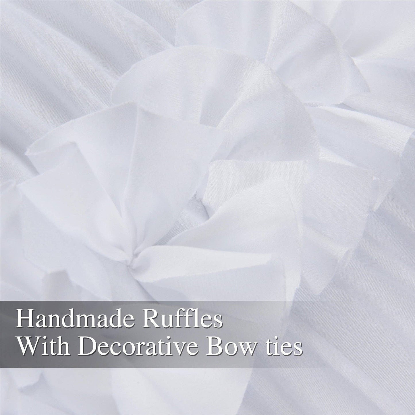 HIG Farmhouse Ruffle Window Curtains with Blackout Liner