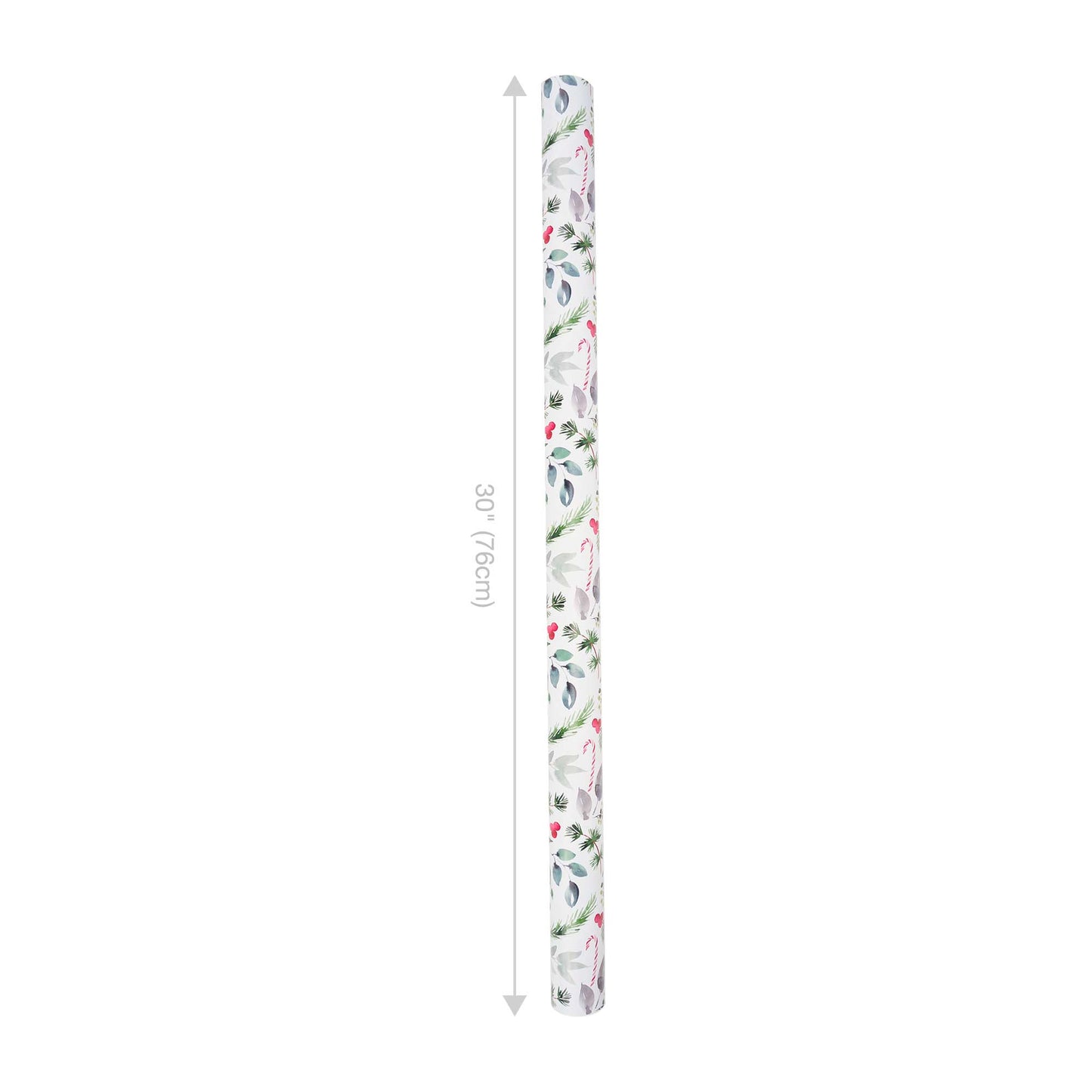 Reversible Holiday Wrapping Paper Watercolor Holly & Lattice