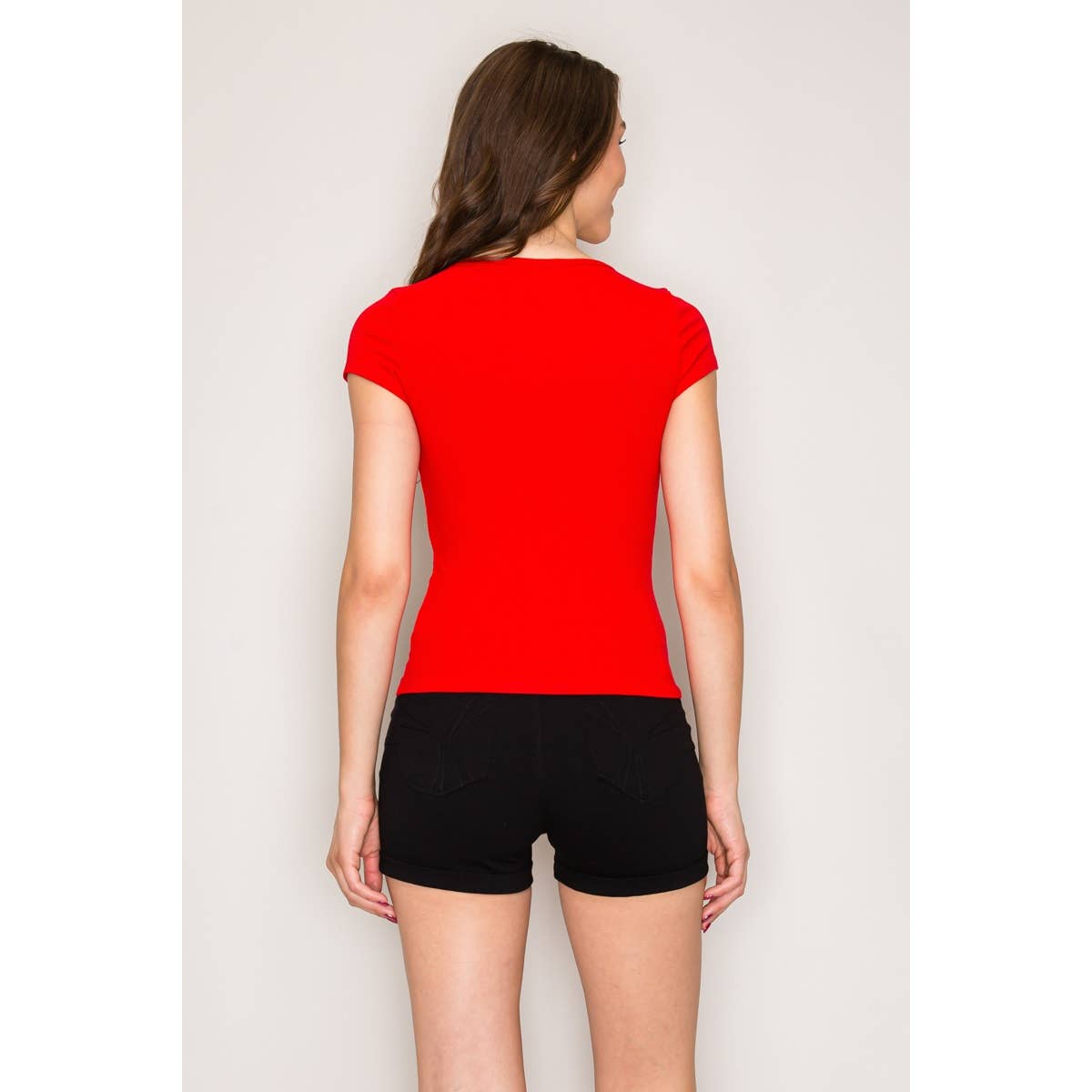 Cap Sleeve Top with Henley Placket