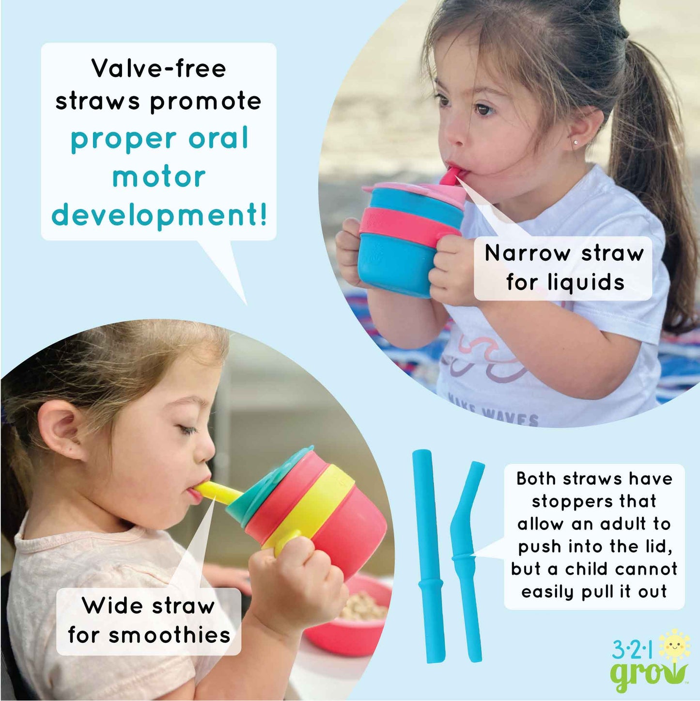 321 Grow Easy Learn Silicone Drink & Snack Set - Grape