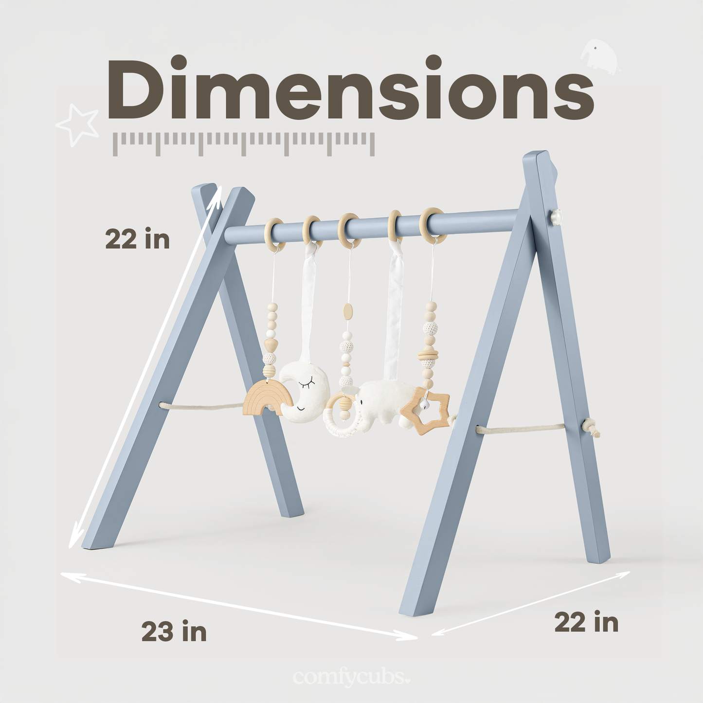Wooden Baby Play Gym, Baby Activity Gym by Comfy Cubs
